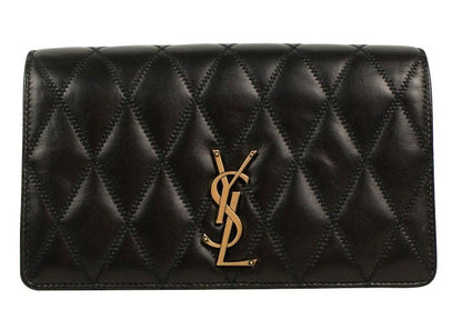 Saint Laurent Angie Chain Diamond Quilted Lambskin Black