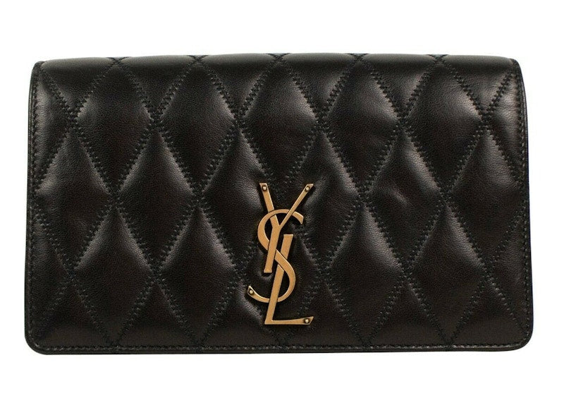 Saint Laurent Angie Chain Diamond Quilted Lambskin Black