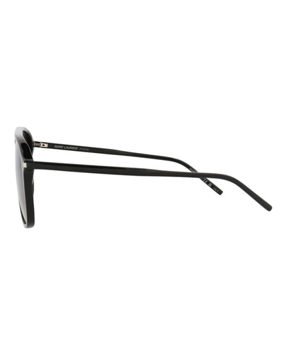 Saint Laurent Aviator-Frame Acetate Sunglasses Black/Black/Black (SL476-30011658-001)