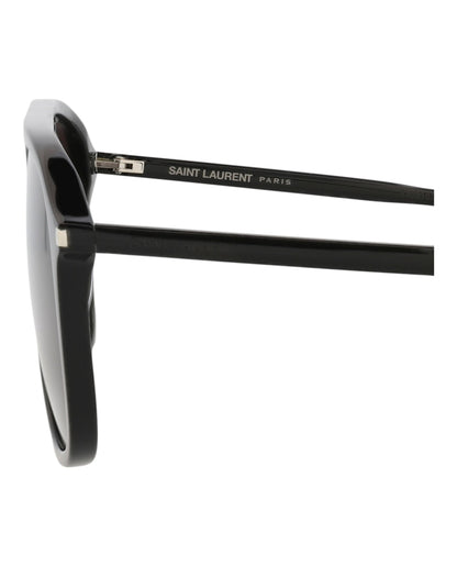 Saint Laurent Aviator-Frame Acetate Sunglasses Black/Black/Black (SL476-30011658-001)