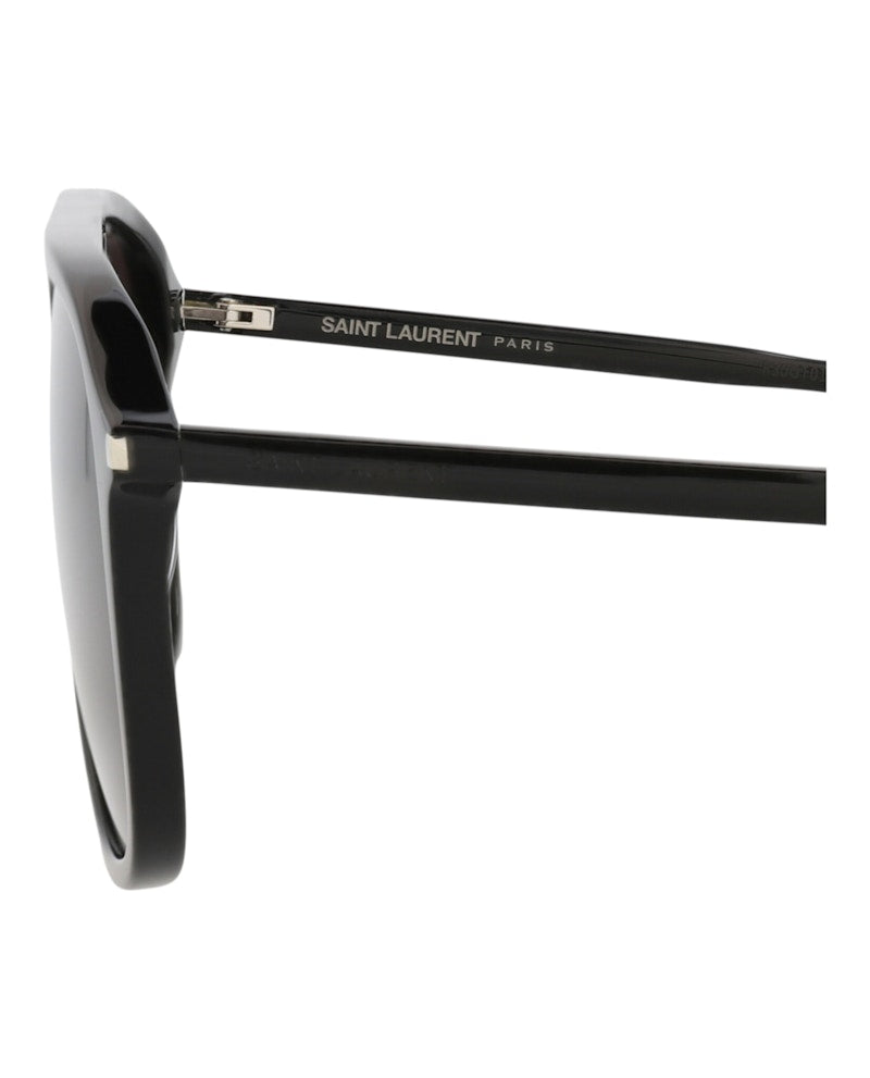 Saint Laurent Aviator-Frame Acetate Sunglasses Black/Black/Black (SL476-30011658-001)