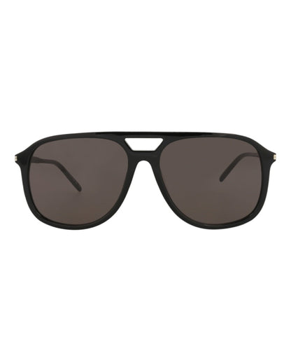 Saint Laurent Aviator-Frame Acetate Sunglasses Black/Black/Black (SL476-30011658-001)