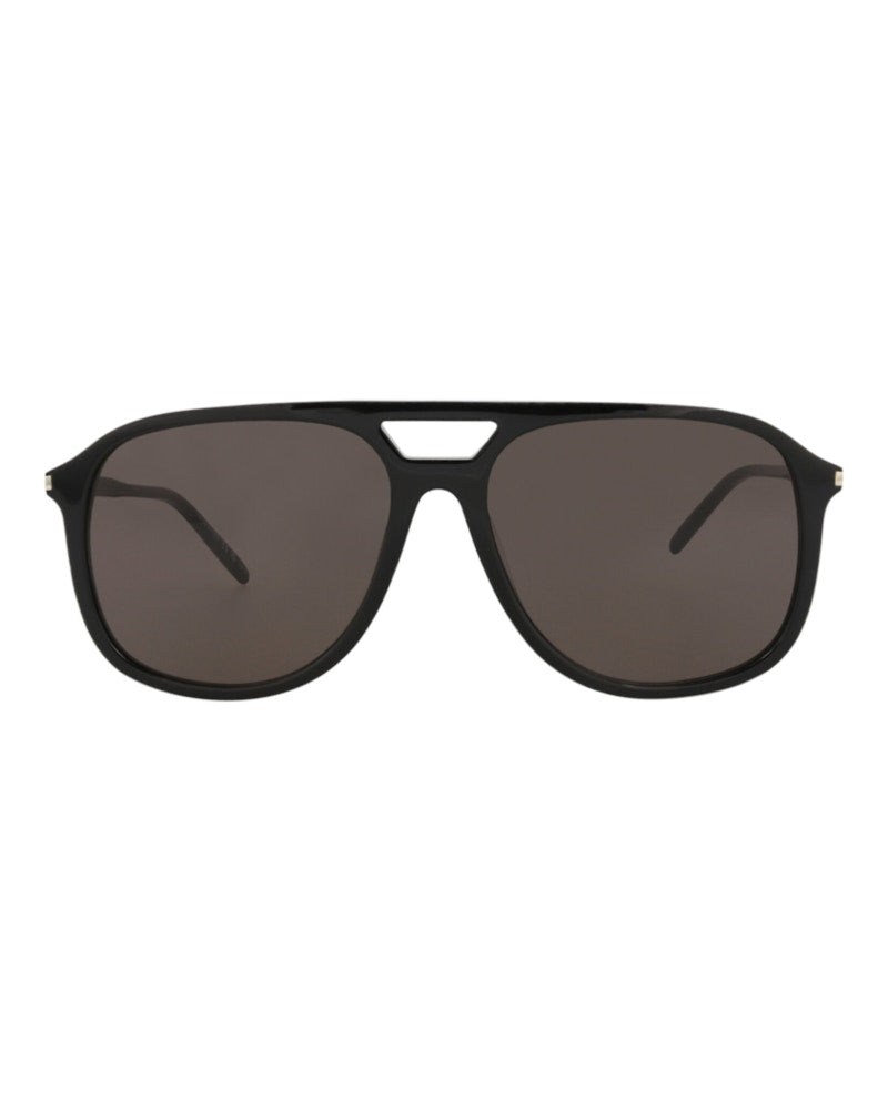 Saint Laurent Aviator-Frame Acetate Sunglasses Black/Black/Black (SL476-30011658-001)