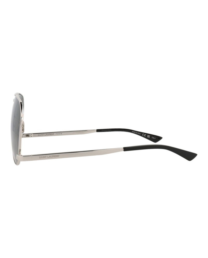 Saint Laurent Aviator-Frame Metal Sunglasses Silver Silver Grey (SL690DUST-30015233-002)