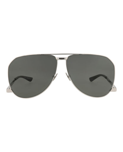 Saint Laurent Aviator-Frame Metal Sunglasses Silver Silver Grey (SL690DUST-30015233-002)