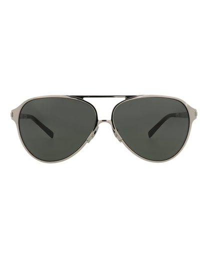 Saint Laurent Aviator-Frame Metal Sunglasses Silver Silver Grey (SL734-30015904-002)