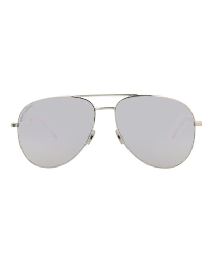 Saint Laurent Aviator-Frame Metal Sunglasses Silver Silver Silver (CLASSIC11-30000163-069)