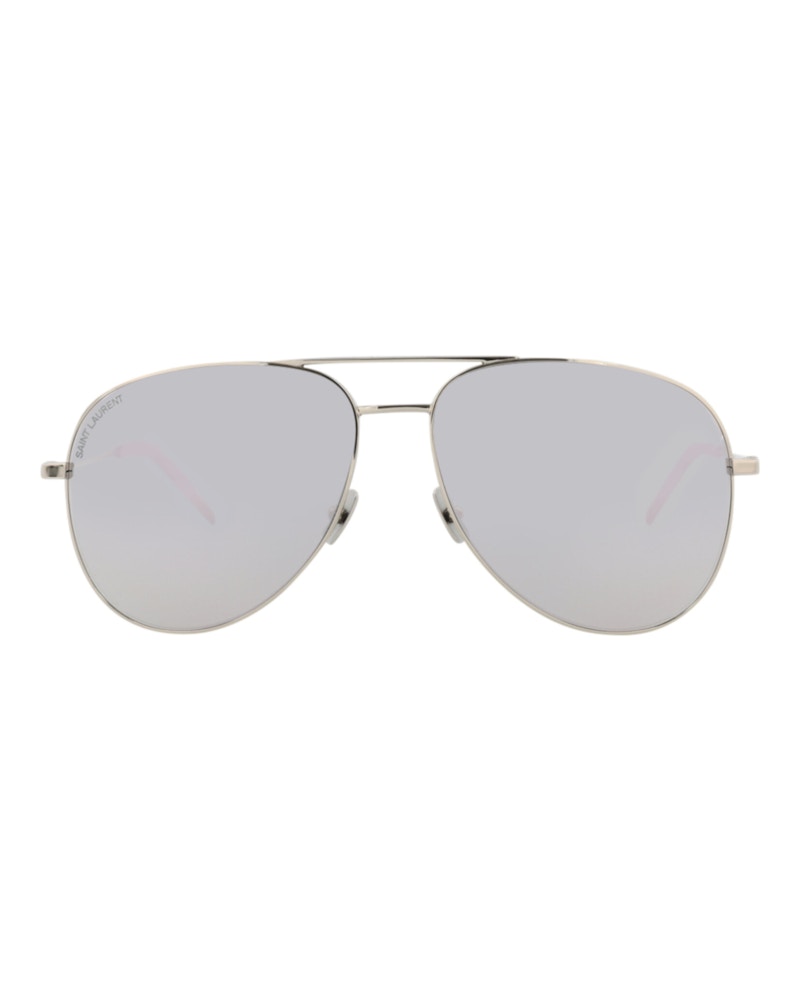 Saint Laurent Aviator-Frame Metal Sunglasses Silver Silver Silver (CLASSIC11-30000163-069)