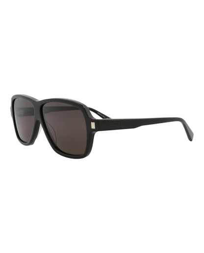 Saint Laurent Aviator-Frame Recycled Acetate Sunglasses Black Black Black (SL609CAROL-30014608-001)