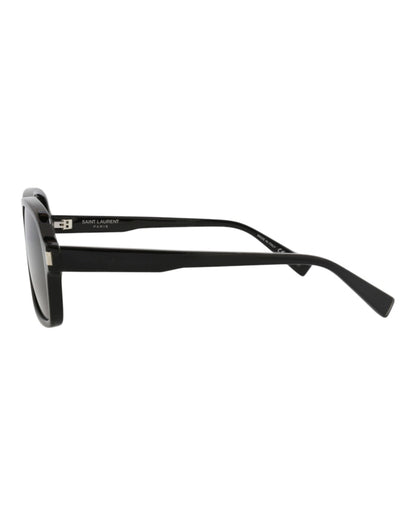 Saint Laurent Aviator-Frame Recycled Acetate Sunglasses Black Black Black (SL609CAROL-30014608-001)