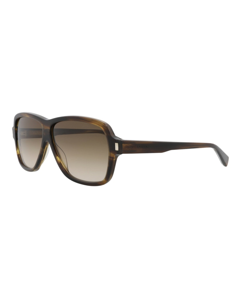Saint Laurent Aviator-Frame Recycled Acetate Sunglasses Havana Havana Brown (SL609CAROL-30014608-003)