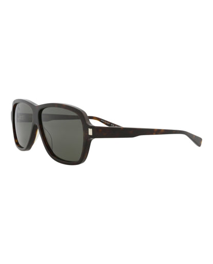 Saint Laurent Aviator-Frame Recycled Acetate Sunglasses Havana/Havana/Grey (SL609CAROL-30014608-002)