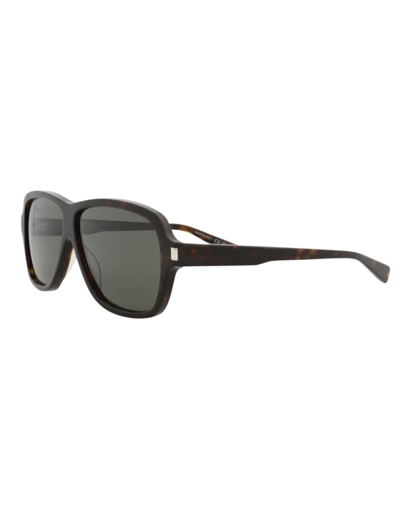 Saint Laurent Aviator-Frame Recycled Acetate Sunglasses Havana/Havana/Grey (SL609CAROL-30014608-002)