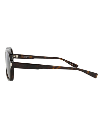 Saint Laurent Aviator-Frame Recycled Acetate Sunglasses Havana/Havana/Grey (SL609CAROL-30014608-002)