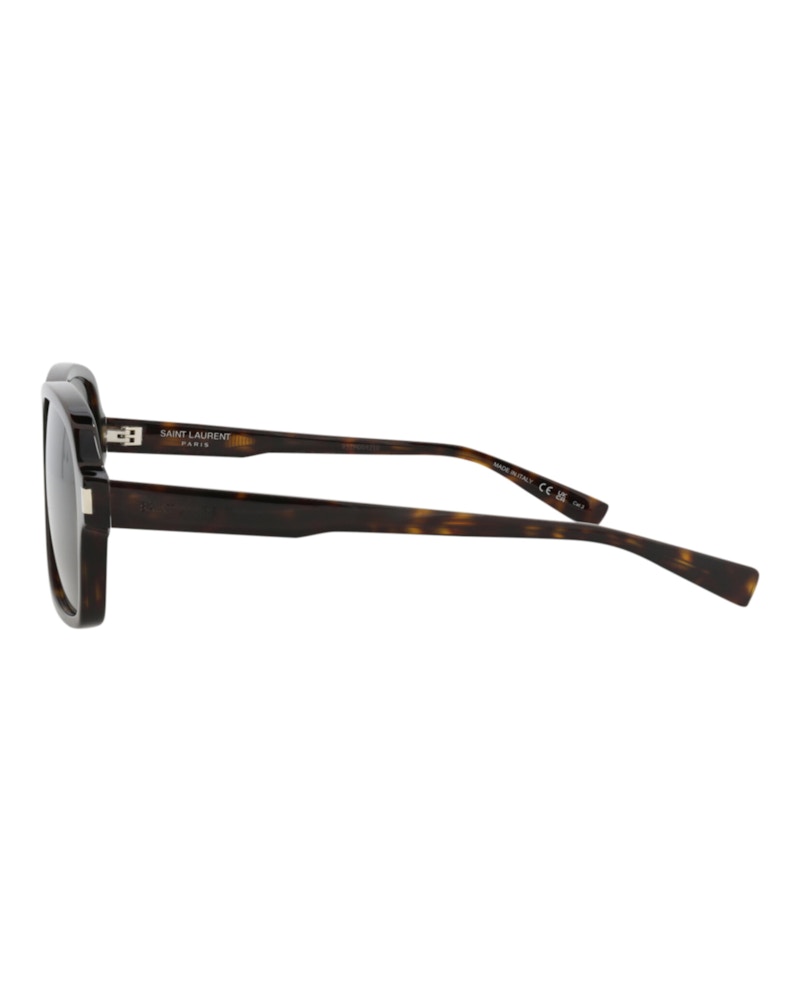 Saint Laurent Aviator-Frame Recycled Acetate Sunglasses Havana/Havana/Grey (SL609CAROL-30014608-002)