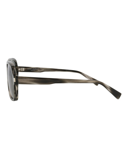 Saint Laurent Aviator-Frame Recycled Acetate Sunglasses Havana/Havana/Grey (SL609CAROL-30014608-004)