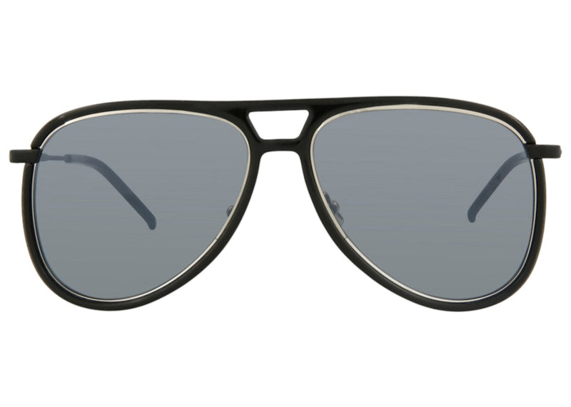 Saint Laurent Aviator-Style Injection Sunglasses Black/Silver (CLASSIC11R-30010761-002)