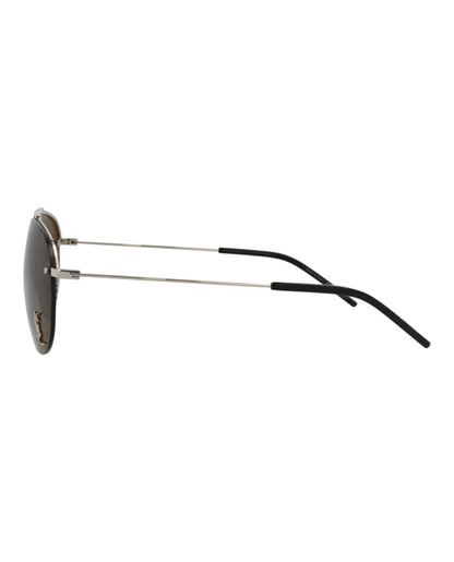 Saint Laurent Aviator Sunglasses Shiny Silver (CLASSIC11F-30001169-002)