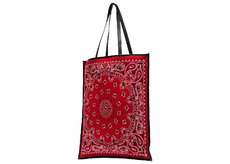 Saint Laurent Bandana Flat Shopping Tote Bag Red