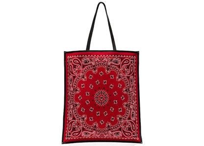 Saint Laurent Bandana Flat Shopping Tote Bag Red