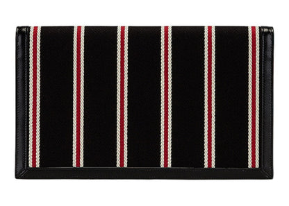 Saint Laurent Black Uptown Striped Pouch Black/Red/White
