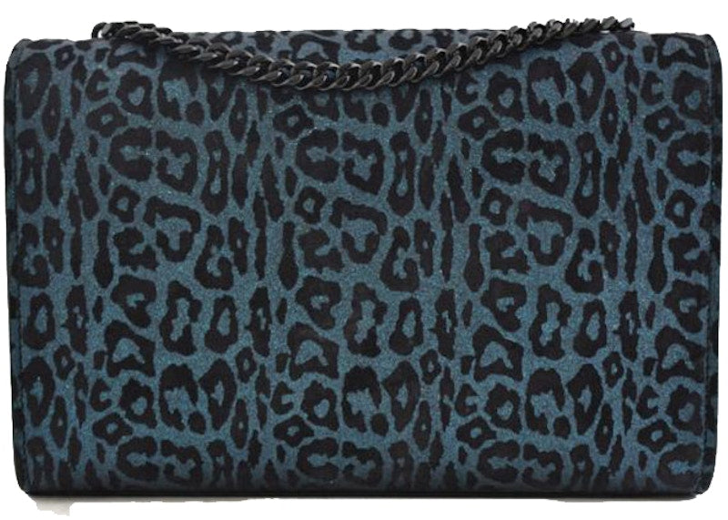 Saint Laurent Blue Leopard Kate Bag Small Blue