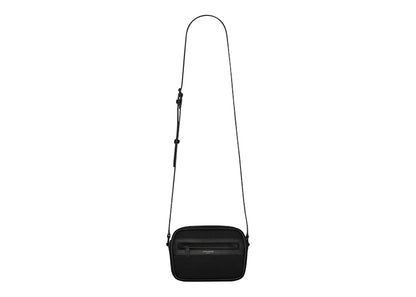 Saint Laurent Camp Camera Bag In Nylon And Lambskin Small Black