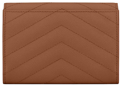 Saint Laurent Cassandre Grain De Poudre Envelope Wallet Small Dark Natural