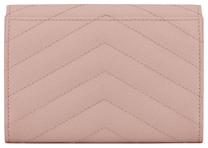 Saint Laurent Cassandre Grain De Poudre Envelope Wallet Small Pale Pink