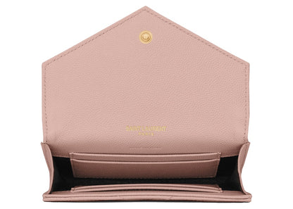 Saint Laurent Cassandre Grain De Poudre Envelope Wallet Small Pale Pink