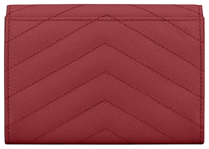 Saint Laurent Cassandre Grain De Poudre Envelope Wallet Small Rouge Opyum