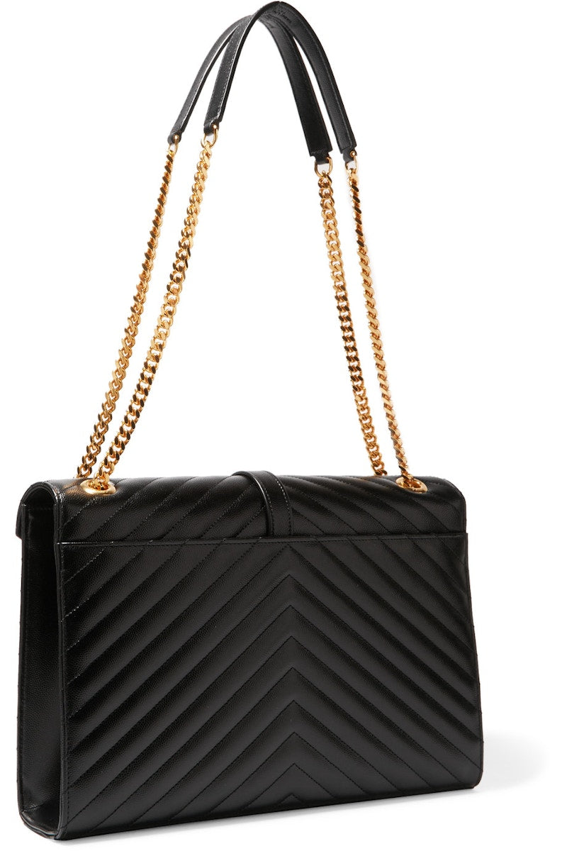 Saint Laurent Cassandre Grain de Poudre Quilted Large Black