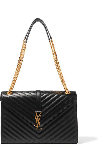 Saint Laurent Cassandre Grain de Poudre Quilted Large Black