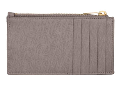 Saint Laurent Cassandre Matelasse Zipped Fragments Card Case De Poudre Embossed Fog