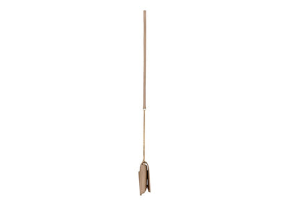 Saint Laurent Cassandre Phone Holder With Strap In Smooth Leather Dark Beige