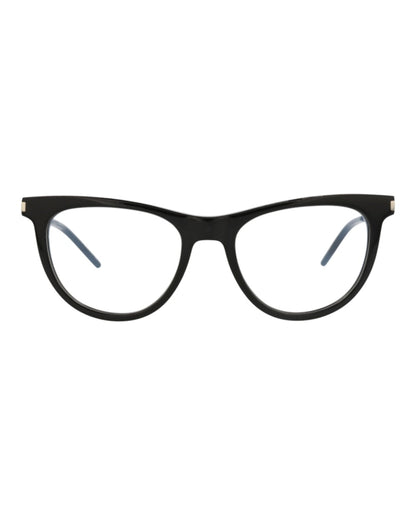 Saint Laurent Cat Eye-Frame Acetate Optical Frames Black Silver Transparent (SL514-30013059-001)