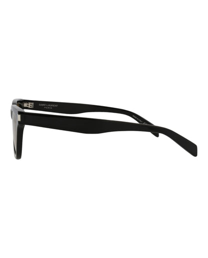 Saint Laurent Cat Eye-Frame Acetate Sunglasses Black Black Yellow (SL462SULPI-30011402-009)