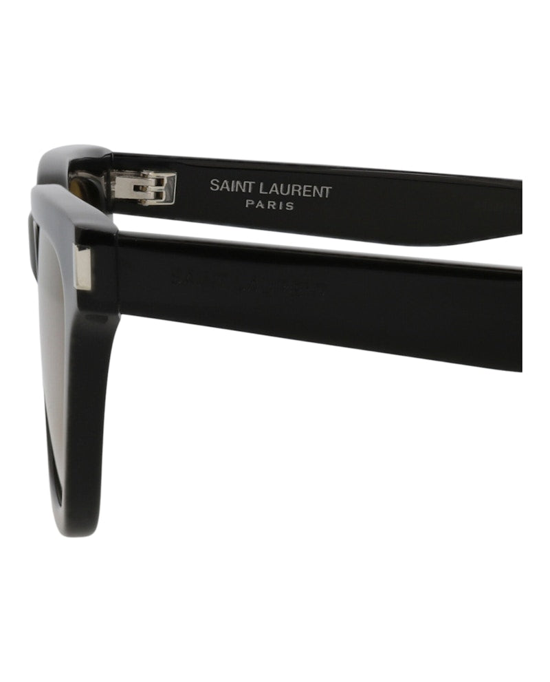 Saint Laurent Cat Eye-Frame Acetate Sunglasses Black Black Yellow (SL462SULPI-30011402-009)