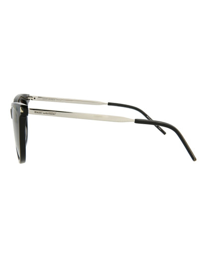 Saint Laurent Cat Eye-Frame Acetate Sunglasses Black Silver Black (SL510-30013058-001)