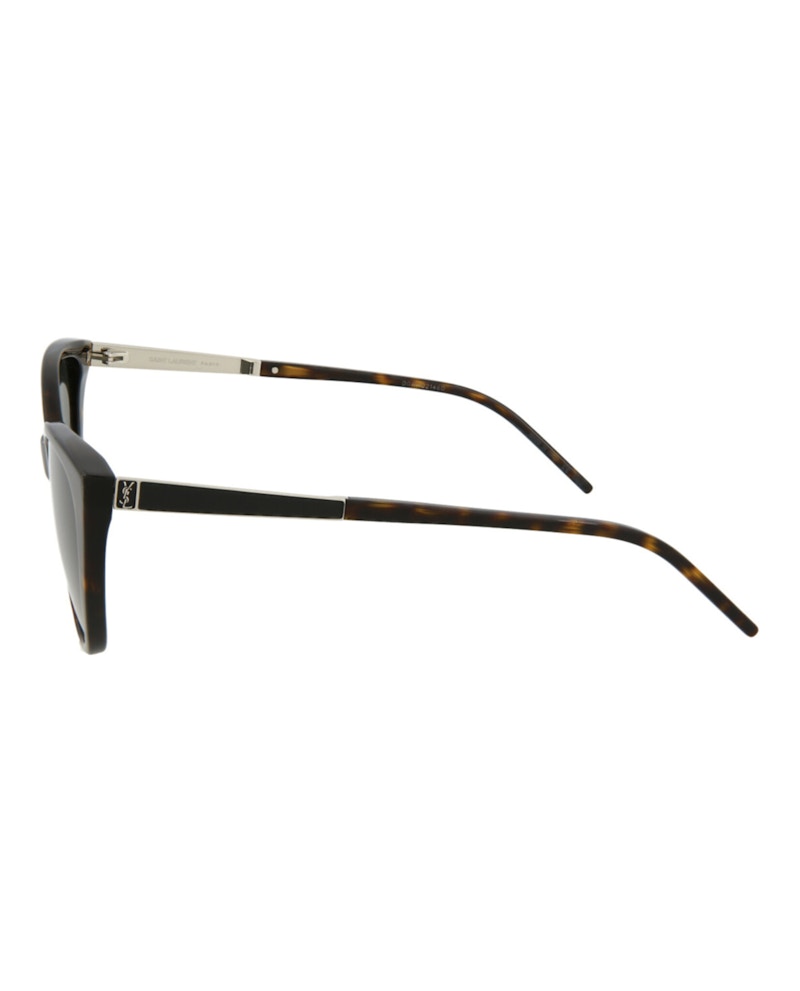 Saint Laurent Cat Eye-Frame Acetate Sunglasses Havana Silver Grey (SLM69-30009356-002)