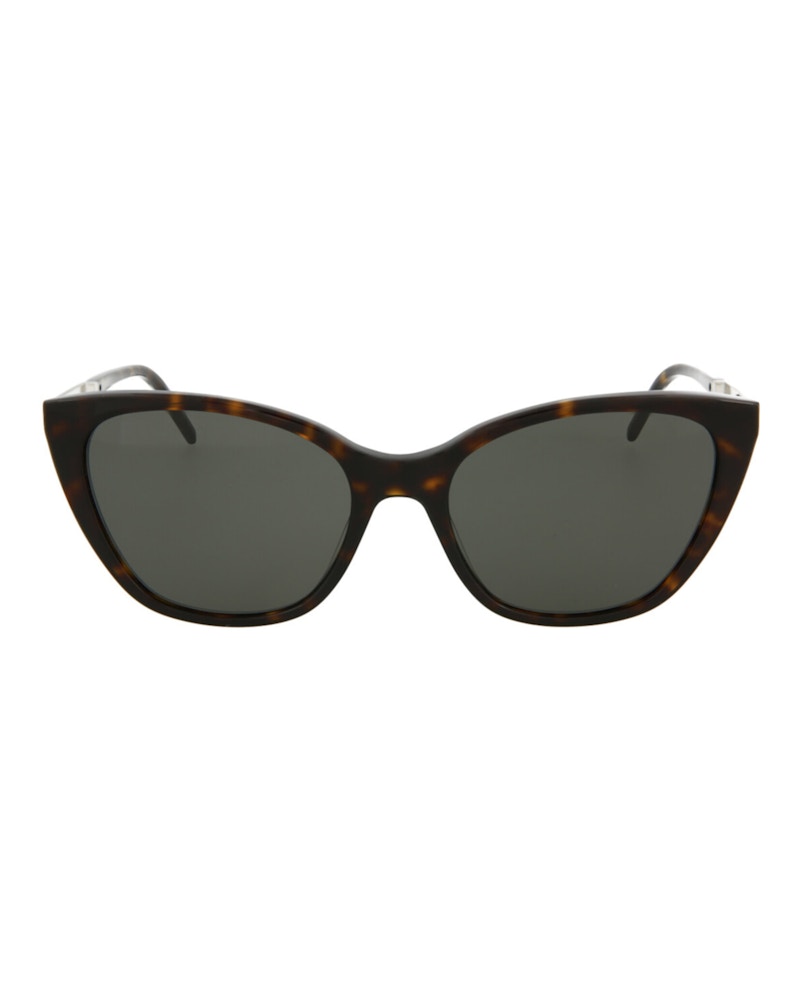 Saint Laurent Cat Eye-Frame Acetate Sunglasses Havana Silver Grey (SLM69-30009356-002)