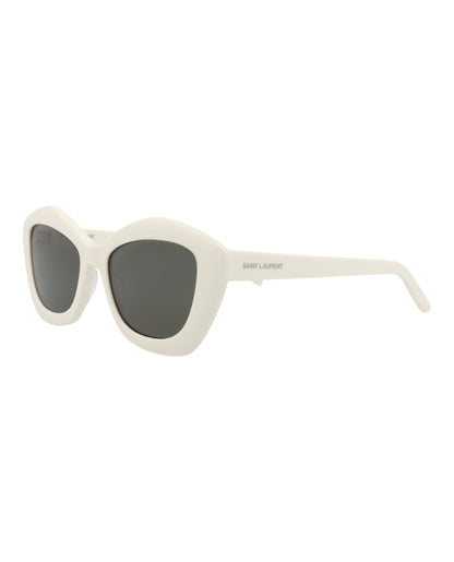 Saint Laurent Cat Eye-Frame Acetate Sunglasses Ivory Ivory Grey (SL68-30010684-004)