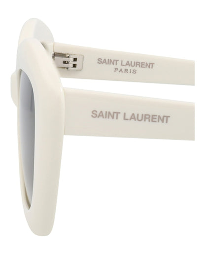 Saint Laurent Cat Eye-Frame Acetate Sunglasses Ivory Ivory Grey (SL68-30010684-004)