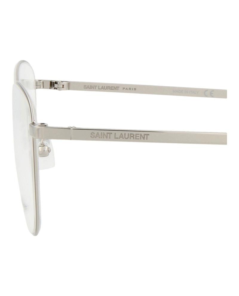 Saint Laurent Cat Eye-Frame Metal Optical Frames Silver Silver Transparent (SL351SLIM-30008557-001)