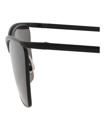 Saint Laurent Cat Eye-Frame Metal Sunglasses Black Black Grey (SL637-30014745-001)
