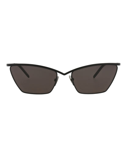 Saint Laurent Cat Eye-Frame Metal Sunglasses Black Black Grey (SL637-30014745-001)