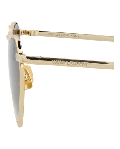 Saint Laurent Cat Eye-Frame Metal Sunglasses Gold Gold Brown (SL301LOULO-30007818-015)