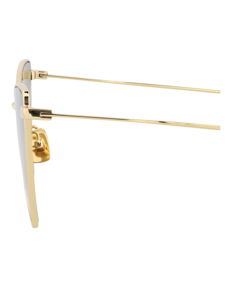 Saint Laurent Cat Eye-Frame Metal Sunglasses Gold/Gold/Brown (SL303JERRY-30007822-011)