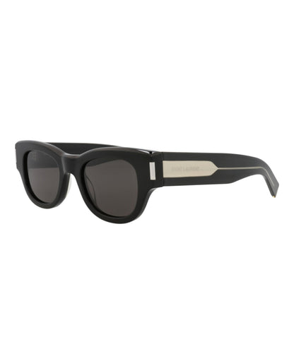 Saint Laurent Cat Eye-Frame Recycled Acetate Sunglasses BLACK CRYSTAL GREY (SL573-30014070-001)