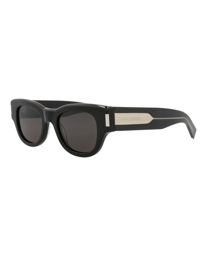 Saint Laurent Cat Eye-Frame Recycled Acetate Sunglasses BLACK CRYSTAL GREY (SL573-30014070-001)